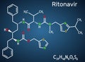 Ritonavir, C37H48N6O5S2 molecule. It is an antiretroviral protease inhibitor, used in therapy of human immunodeficiency virus HIV