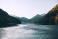 Ritsa Lake In Abkhazia Mountains landscape Forest Travel Royalty Free Stock Photo