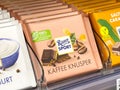 Ritter sport kaffee knusper chocolate bar on display in store Royalty Free Stock Photo