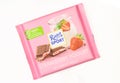 Ritter SPORT strawberry yogurt chocolate packaging isolated on white background