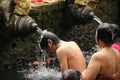 Ritual Bathing Ceremony at Tampak Siring, Bali Indonesia Royalty Free Stock Photo