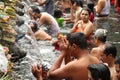 Ritual Bathing Ceremony at Tampak Siring, Bali Indonesia Royalty Free Stock Photo
