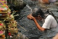 Ritual Bathing Ceremony at Tampak Siring, Bali Indonesia Royalty Free Stock Photo