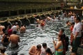 Ritual Bathing at Tampak Siring, Bali Indonesia Royalty Free Stock Photo