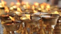 Ritual candles nearby Boudha stupa in the Nepal