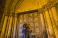 A ritual of closing doors of the Church of Holy Sepulchre, Jerusalem Israel. Royalty Free Stock Photo