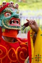 Ritual dances from Buthan in NY Royalty Free Stock Photo