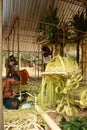 Ritual decorations using coconut leaves