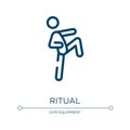 Ritual icon. Linear vector illustration from thai boxing collection. Outline ritual icon vector. Thin line symbol for use on web