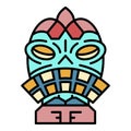 Ritual idol icon color outline vector