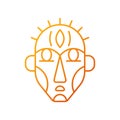 Ritual masks gradient linear vector icon