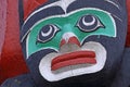 Ritual painted face as fragment of totem pole Royalty Free Stock Photo