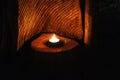 Ritual place at night with a candle Royalty Free Stock Photo