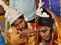 Rituals of an Indian Bengali Hindu wedding is going on Royalty Free Stock Photo