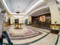 Ritz Carlton hotel lobby and reception desk in Moscow, Russia Royalty Free Stock Photo