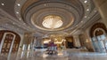 Ritz Carltone Riyadh interiors main entrance dome ceiling with impessive chandelier