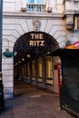 Illuminated Ritz Hotel details, Piccadilly, London