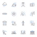 Ritzy travel line icons collection. Extravagance, Luxurious, Opulent, Splendid, Elite, Upscale, Posh vector and linear