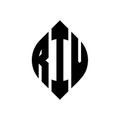 RIV circle letter logo design with circle and ellipse shape. RIV ellipse letters with typographic style. The three initials form a Royalty Free Stock Photo