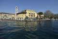 Riva del Garda Hotel Sun and Apponale tower Royalty Free Stock Photo