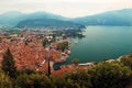 Riva del Garda, Italy - Lago di Garda lake harbor, historic city center and lake Royalty Free Stock Photo