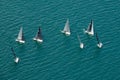 Riva del Garda,Lago di Garda ,Italy - 04 July 2019: Sailing boats on Garda Lake, beautiful Lake Garda surrounded by mountains Royalty Free Stock Photo