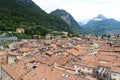 Riva del Garda town and mountain panorama in Italy Royalty Free Stock Photo