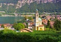 Riva San Vitale church Santa Croce Lake Lugano Royalty Free Stock Photo