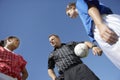 Rival Female Players In Front Of Soccer Referee Royalty Free Stock Photo