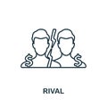 Rival icon. Monochrome simple Stock Market icon for templates, web design and infographics