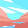 Low poly river landscape Royalty Free Stock Photo