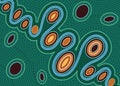 River, Aboriginal art vector painting Royalty Free Stock Photo