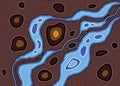 River, Aboriginal art vector painting with river