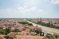 Upper view of the city of Verona and basilica di santa Anastasia