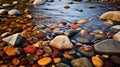 Award Winning Photography: Tranquil River Stream With Iconic Rock And Roll Imagery