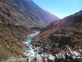 Alaknanda river in Badrinath Himalayas, India Royalty Free Stock Photo