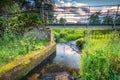 River Aln Footbridge Royalty Free Stock Photo