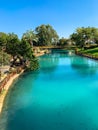 The river Amal flows through kibbutz Nir David in the valley of Beit Shean. Israel. Nir David Country Lodge. Israel