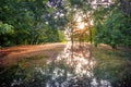 River in the Amazon Rainforest at dusk, Peru, South America Royalty Free Stock Photo