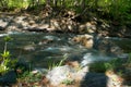 River amongst stone in valley mountains