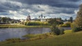 River and ancient Orthodox Tikhvin Bogorodichny Uspensky Male Monastery