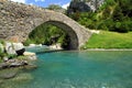 Romanic bridge of Bujaruelo in the region of AragÃÂ³n in Spain. Royalty Free Stock Photo