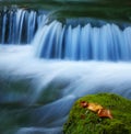 River in the Araitz valley. Autumn in the Antzubiaga waterfall in the Araitz valley, Navarra Royalty Free Stock Photo