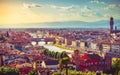 River arno in florence with bridge ponte vecchio Royalty Free Stock Photo