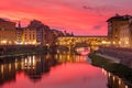 River Arno and Ponte Vecchio in Florence, Italy Royalty Free Stock Photo