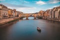 River Arno with Ponte Vecchio in Florence, Italy