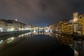 River Arno and Ponte Vecchio night view in Florence Royalty Free Stock Photo