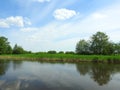 River, trees and beautiful cloudy sky, Lithuania