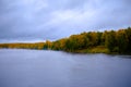 River through an autumn forest. Royalty Free Stock Photo