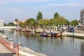 River in aveiro with traditional boats